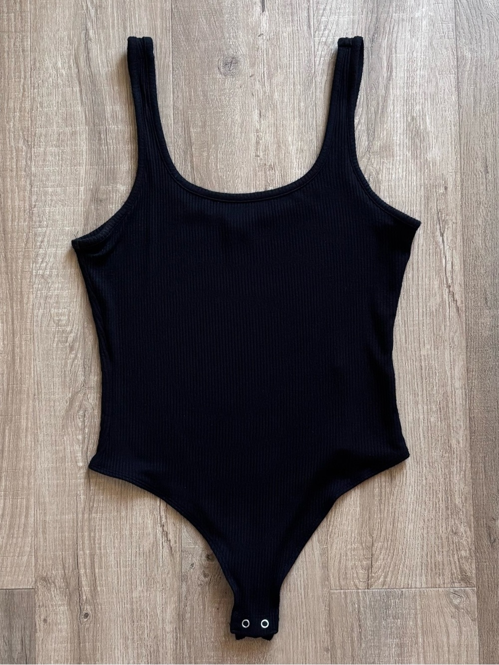 Garage Ribbed Tank Bodysuit in Black
